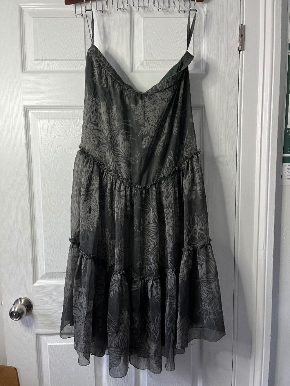 Floral grey sheer maxi skirt